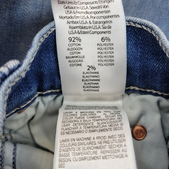 Mother Distressed Medium Wash Skinny Jeans, Size Womens 28 - Picture 11 of 11